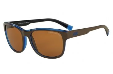 Image of Armani Exchange AX4036F Progressive Prescription Sunglasses AX4036F-814473-57 - Lens Diameter 57 mm, Frame Color Brown/blue Trans