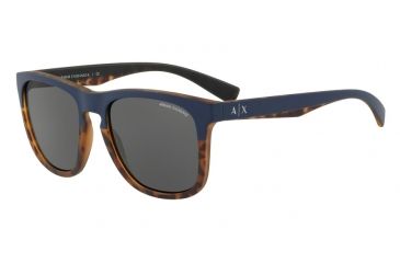 Image of Armani Exchange AX4058S Progressive Prescription Sunglasses, 55mm, Matte Dark Blue/matte Havana, AX4058S-824687-55-PRO