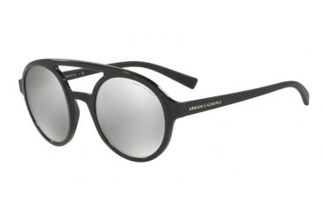 Image of Armani Exchange AX4060S Progressive Prescription Sunglasses AX4060S-82116G-50 - Lens Diameter 50 mm, Frame Color Matte Black/top Shiny