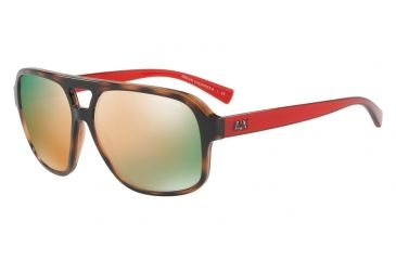 Image of Armani Exchange AX4061S Bifocal Prescription Sunglasses AX4061S-82154Z-59 - Lens Diameter 59 mm, Frame Color Tr Champagne/top Matte Havana