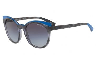 Image of Armani Exchange AX4064S Single Vision Prescription Sunglasses AX4064S-82278G-53 - Lens Diameter 53 mm, Frame Color Blue Havana/skidiver