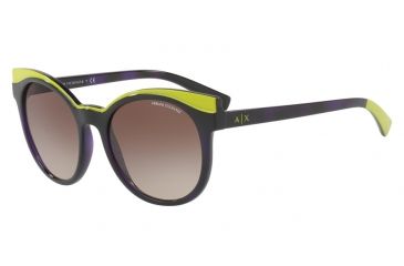 Image of Armani Exchange AX4064SF Single Vision Prescription Sunglasses AX4064SF-822613-55 - Lens Diameter 55 mm, Frame Color Violet Havana/lime