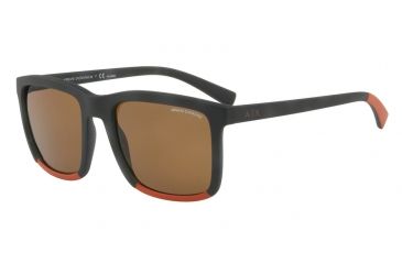 Image of Armani Exchange AX4067S Progressive Prescription Sunglasses AX4067S-822883-55 - Lens Diameter 55 mm, Frame Color Mt Havana dark Moss/orange