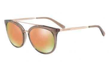Image of Armani Exchange AX4068S Single Vision Prescription Sunglasses AX4068S-82404Z-55 - Lens Diameter 55 mm, Frame Color Transparent Tundra Brown