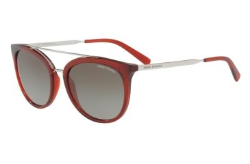 Image of Armani Exchange AX4068S Single Vision Prescription Sunglasses AX4068S-82418E-55 - Lens Diameter 55 mm, Frame Color Transparent Ruby Red