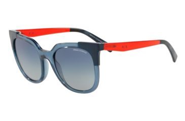 Image of Armani Exchange AX4075S Prescription Sunglasses, 53mm, Transparent Blue Dress, AX4075S-82384L-53-SV