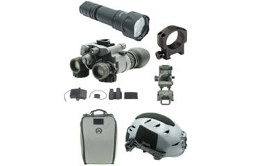 Image of Armasight BNVD-40 Ultimate Bundle, Pinnacle Gen 3 Ghost White Phosphor IIT NVG, XL Helmet, Gray