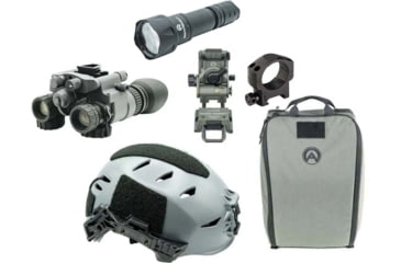 Image of Armasight BNVD-51 1x Gen 3 Pinnacle IIT, Dual-Channel Night Vision Goggles, White Phosphor IIT, Gray w/Team Wendy EXFIL LTP Bump Helmet Rail 3.0, Armasight Gray, XL