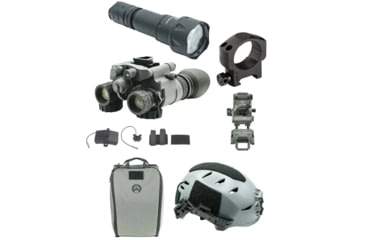 Image of Armasight BNVD-51 Ultimate Bundle, Pinnacle Gen 3 Ghost White Phosphor IIT NVG, XL Helmet, Gray