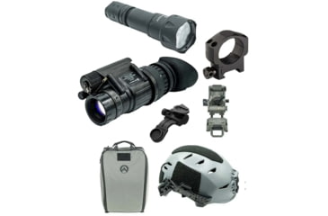 Image of Armasight PVS-14 Premium Bundle, Gen 3 Ghost White Phosphor IIT NVM - Black, M/L Helmet