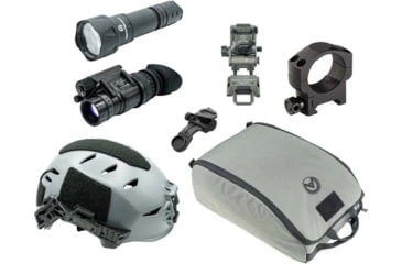 Image of Armasight PVS-14 Premium Kit - PVS-14 Gen 3 1x Ghost White NV Monocular Gry, Wilcox G95 Mount Gry, Wilcox PVS-14 J-Arm Blk, OG Helmet Bag Gry, TW EXFIL LTP Helmet Rail 3.0, XL Gry