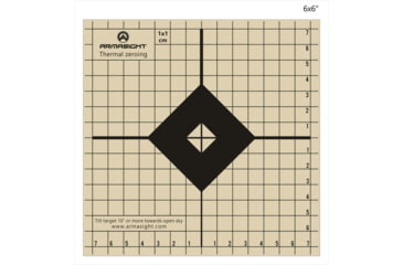 Image of Armasight Thermal Zeroing Target, 6x6in, Beige/Black, Pack of 10, AGTGTZE010