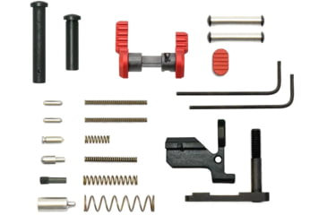 Image of Armaspec AR10 Gun Builders Lower Parts Kit, SS/Red, ARM150-RED