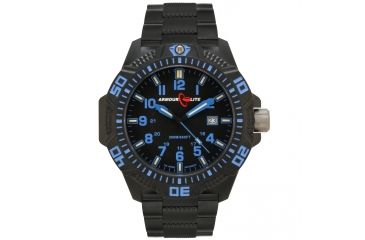 Image of Armourlite Caliber Series Blue Watch With Steel PVD Band, Black/Blue, Small AL621