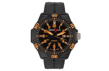 Image of Armourlite Caliber Series Orange Watch With Rubber Band, Black/Orange, Small AL612