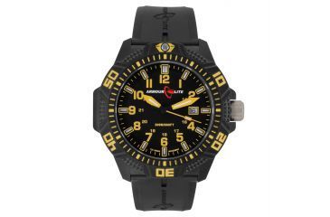 Image of Armourlite Caliber Series Yellow Watch With Rubber Band, Black/Yellow, Small AL614