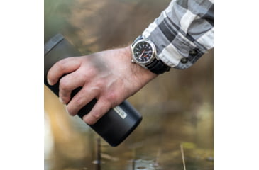 Image of Armourlite Field Series AL111 Swiss Made Tritium Illuminated Watch with Shatterproof Armourglass, Raw Steel Case, Black Dial, 42mm, AL111