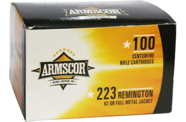 Image of Armscor Precision Inc .223 Remington 62 Grain Full Metal Jacket Brass Cased Rifle Ammo, 100 Rounds, 50448-100RD