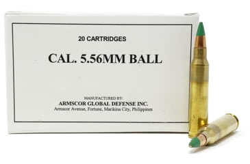 Image of Armscor Precision Inc 5.56mm 62 Grain Full Metal Jacket Brass Cased Rifle Ammo, 20 Rounds, 50173-20RD