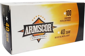Image of Armscor Precision Inc .40 S&amp;W 180 Grain Full Metal Jacket Brass Cased Pistol Ammo, 100 Rounds, 50316-100RD