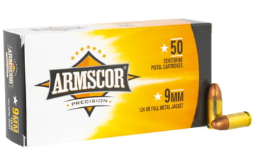 Image of Armscor Precision Inc 50041 Pistol 9mm Luger 124 Gr Full Metal Jacket FMJ 50 Bx/ 20 Cs
