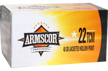 Image of Armscor Precision Inc .22 TCM 40 Grain Jacketed Hollow Point Nickel Plated Brass Pistol Ammo, 100 Rounds, 50326-100RD