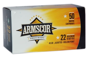 Image of Armscor Precision Inc .22 Winchester Magnum Rimfire 40 Grain Jacketed Hollow Point Rimfire Ammo, 50 Rounds, 50018 JHP