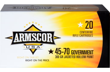 Image of Armscor Precision Inc ArmscorUSA .45-70 Government 300 Grain Jacketed Hollow Point Brass Cased Rifle Ammo, 20 Rounds, FJHP-TC-20RD