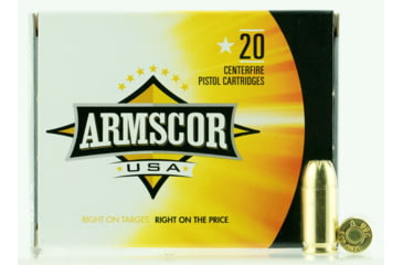 Image of Armscor Precision Inc USA .380 ACP 95 Grain Jacketed Hollow Point Brass Cased Pistol Ammo, 20 Rounds, FAC380-3N-20RD