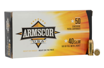 Image of Armscor Precision Inc USA .40 S&amp;W 180 Grain Full Metal Jacket Brass Cased Pistol Ammo, 50 Rounds, FAC40-2N-50RD