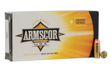 Image of Armscor Precision Inc Pistol 9mm Luger 147 Grain Full Metal Jacket Brass Cased Pistol Ammo, 50 Rounds, FAC95