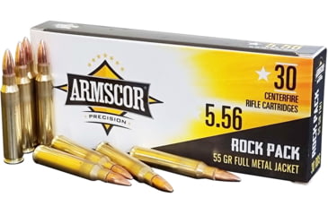 Image of Armscor Precision Inc 5.56x45mm NATO 55 Grain Full Metal Jacket Brass Cased Rifle Ammo, 30 Rounds, 50113-30RD