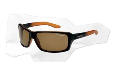 Image of Arnette Chop Shop Sunglasses - Matte Black on Amber Fade Frame and Polarized Brown Lens AN4172-05