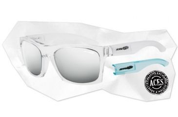 Image of Arnette Dibs Sunglasses - Gloss Clear w/ Extra Arms-Matte Aqua Frame and Chrome Mirror Lens AN4169-05