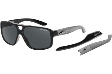 Image of Arnette Arnette Fat City Sunglasses, Gloss Clear/Gloss Black Film AN4189-01PR