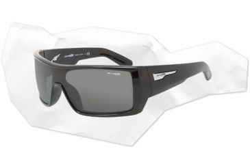 Image of Arnette High Beam Sunglasses - Gloss Black Frame and Grey  Lens AN4148-05