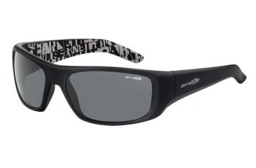 Image of Arnette Hot Shot Progressive Prescription Sunglasses, Fuzzy Black Frame, Grey Lens-AN4182-05PR