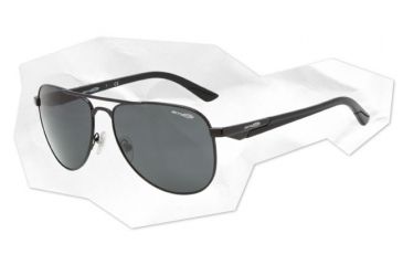 Image of Arnette One Time Sunglasses - Polished Black Frame and Grey  Lens AN3061-04