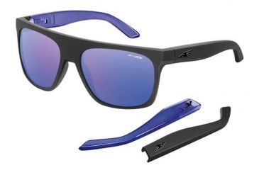 Image of Arnette Squaresville Bifocal Prescription Sunglasses, Fuzzy Black/Translucent Purple Frame, Purple Mirror Lens-AN4184-04BI