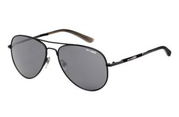 Image of Arnette Trooper Single Vision Prescription Sunglasses, Gloss Black Frame, Grey Lens-AN3065-03SV