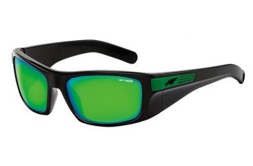 Image of Arnette Two-Bit Bifocal Prescription Sunglasses, Gloss Black Frame, Citrus Chrome Lens-AN4197-02BI
