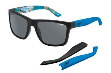 Image of Arnette Witch Doctor Bifocal Prescription Sunglasses, Fuzzy Black/Aloha Frame, Grey Lens-AN4177-11BI