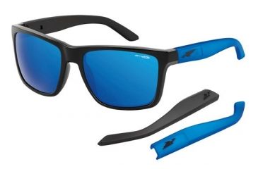 Image of Arnette Witch Doctor Bifocal Prescription Sunglasses, Gloss Black/Gummy Blueberry Frame, Blue Mirror Lens-AN4177-14BI