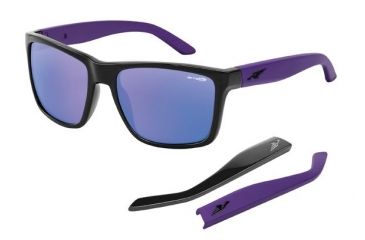 Image of Arnette Witch Doctor Bifocal Prescription Sunglasses, Gloss Black/Purple Frame, Purple Mirror Lens-AN4177-08BI