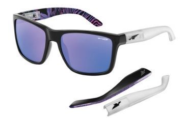 Image of Arnette Witch Doctor Bifocal Prescription Sunglasses, Gloss Black/Purple Frame, Purple Mirror Lens-AN4177-12BI