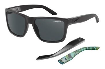 Image of Arnette Witch Doctor Bifocal Prescription Sunglasses, Matte Black/Green Frame, Grey Polarized Lens, Polarized-AN4177-16BI