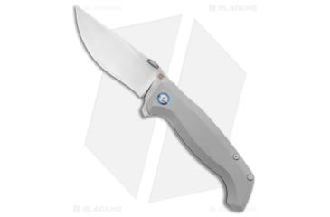 Image of Artisan Cutlery Kami Folding Knife, 3.78in, CPM S35VN Stainless Steel, Drop Point Blade, Titanium Gray Handle, Steel/Gray, 8.43in, BHQ-203106