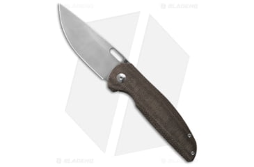 Image of Artisan Cutlery Satyr Folding Knife, 3.375in, CPM-S90V, Drop Point Blade, Micarta Gray Handle, Steel/Gray, 7.75in, BHQ-198700