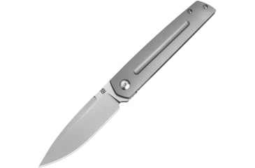 Image of Artisan Cutlery Sirius Folding Knife by Ray Laconico, 4.5in Closed, 3.5in, S35VN, Satin Drop Point Blade, Gray Titanium Handle, Nylon Sheath, 1849G-GY