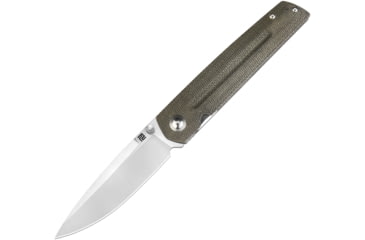 Image of Artisan Cutlery Sirius Folding Knife by Ray Laconico, 4.5in Closed, 3.5in, S35VN, Satin Drop Point Blade, Green Canvas Micarta Handle, 1849P-ODG